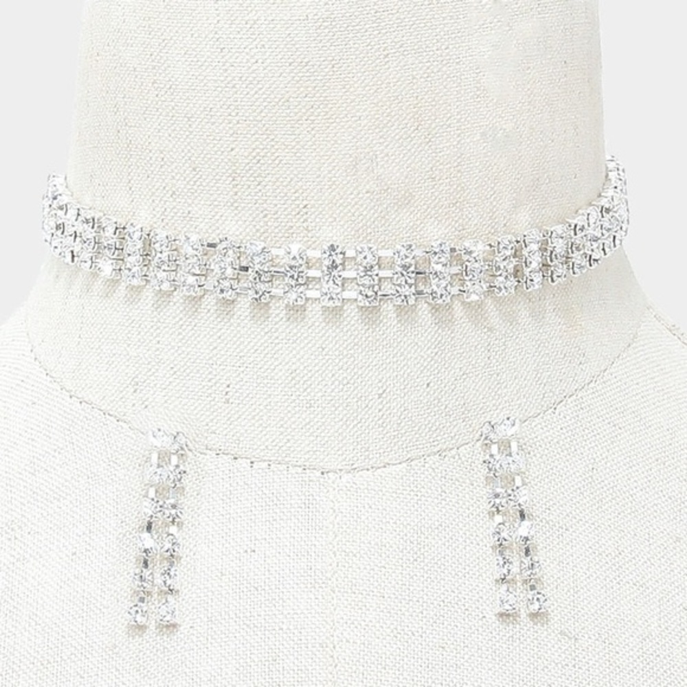 Crystal evening choker necklace